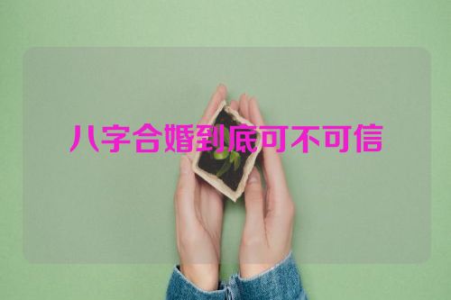 八字合婚到底可不可信